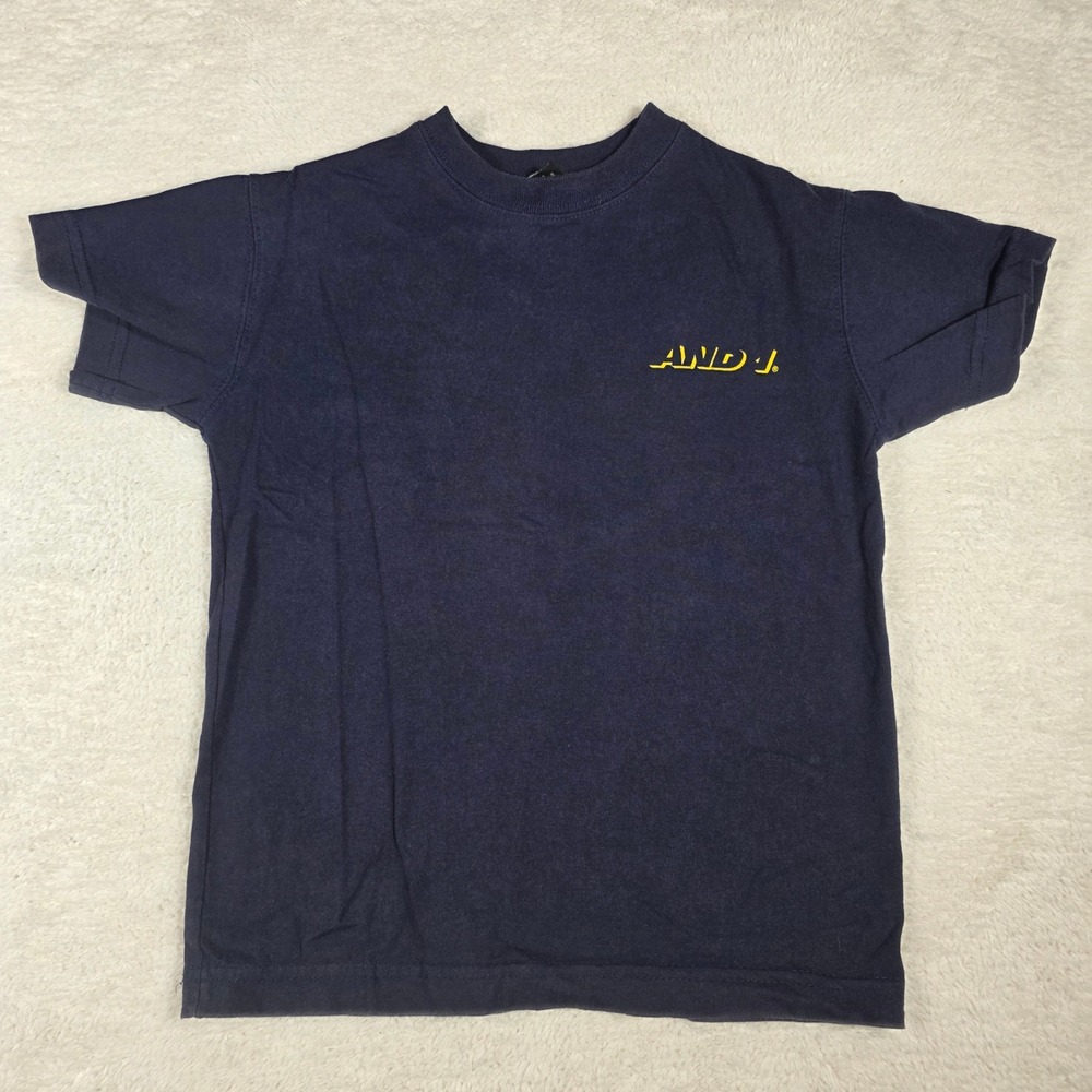 AND1 T-Shirt Kids‎ Size L 7 Navy Blue  Basketball Graphic Tee Vintage Style